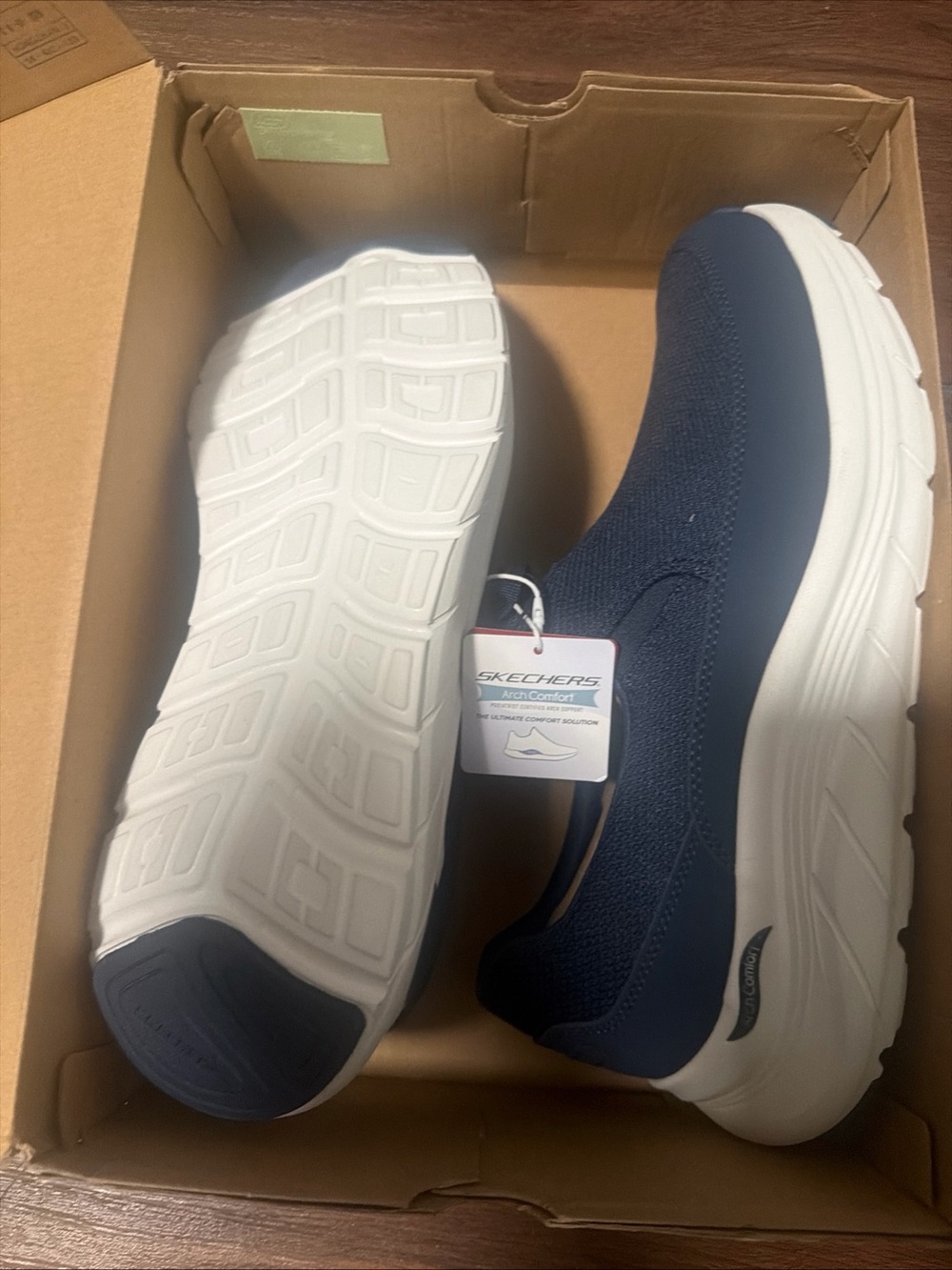 Skechers Arch Comfort Flex Men's Size 13 Slip-On Shoes Navy Relaxed Fit 66751S